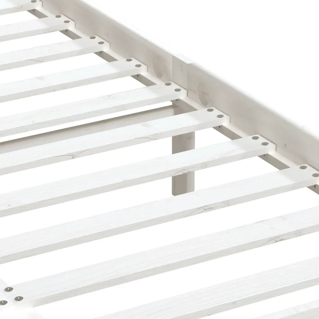 Giroletto-Struttura Letto Bianco 150x200 cm King in Legno Massello 649427