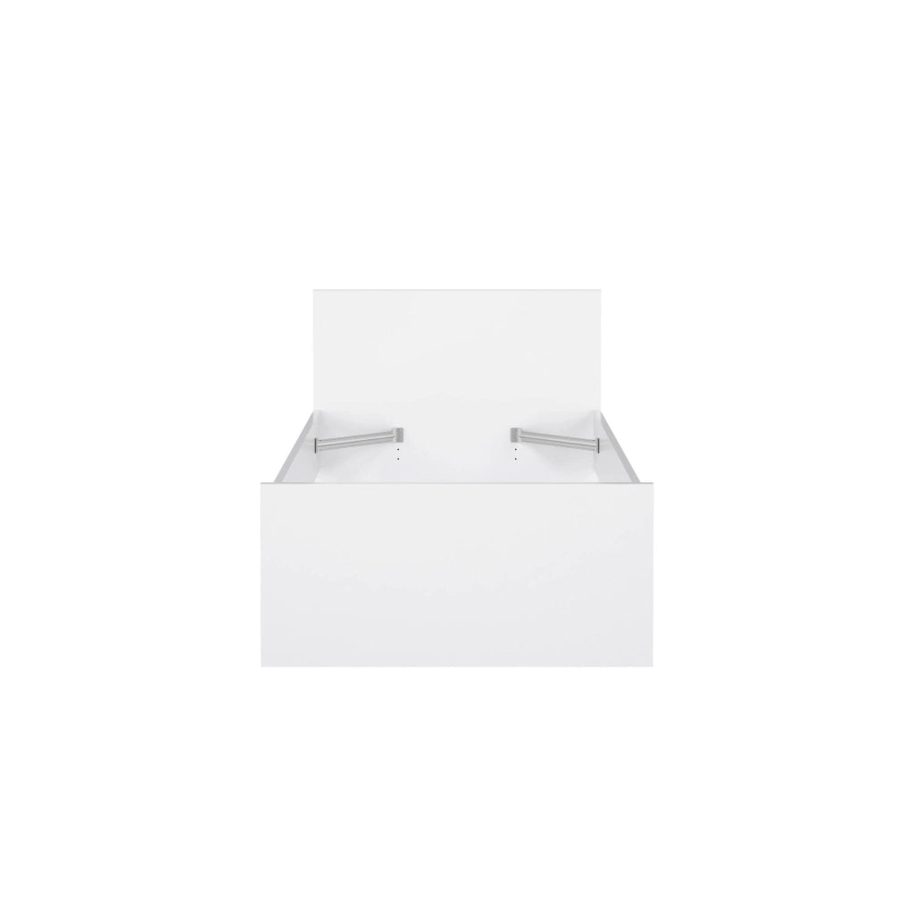 Assar, Letto Singolo Dimensione Materasso 90x190 cm, Bianco Lucido