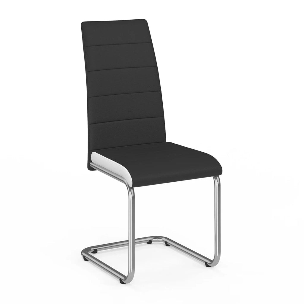 IDMarket - Set di 4 sedie da pranzo nere con fascia bianca per la sala da pranzo MIA