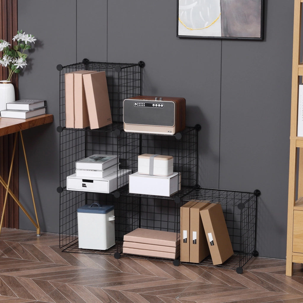 Libreria a cubi metallo nera ¨C zephmum ¨C 109x37x109 cm