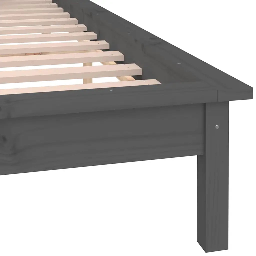 Giroletto LED-Struttura Letto con LED Grigio 120x190 cm Small Double Legno Massello