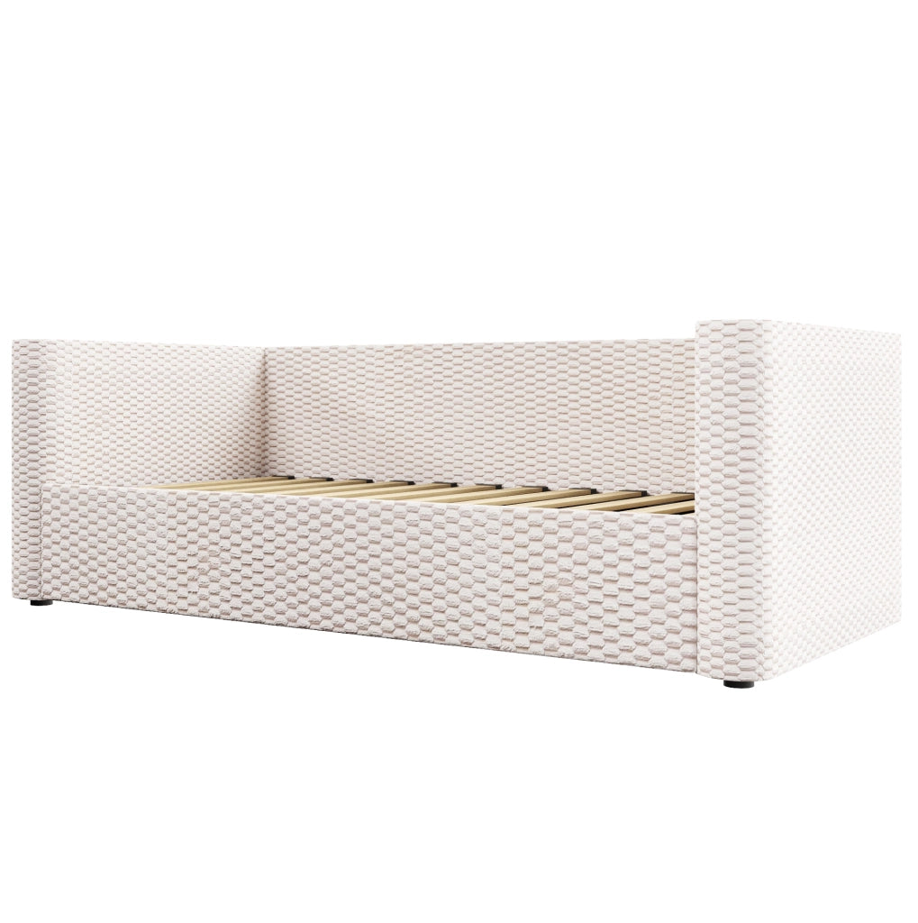 Divano letto 90x200 cm con contenitore idraulico e LED in velluto