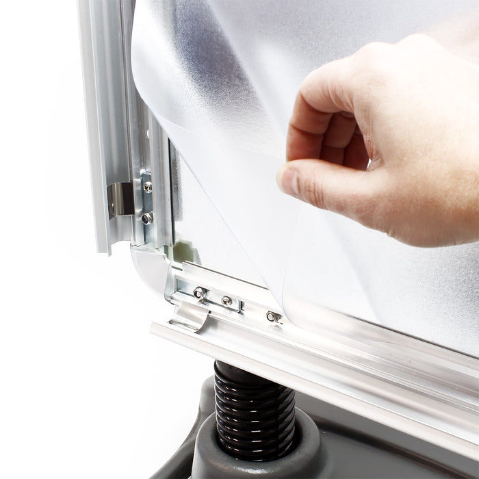 Cavalletto pubblicitario antivento bifacciale con serbatoio dell’acqua, Espositore pubblicità