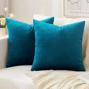 Set di 2 coprisacco di velluto, guanciale decorativo per uso domestico, coprisacco decorativo, cuscino morbido per divano, 50 x 50 cm, blu