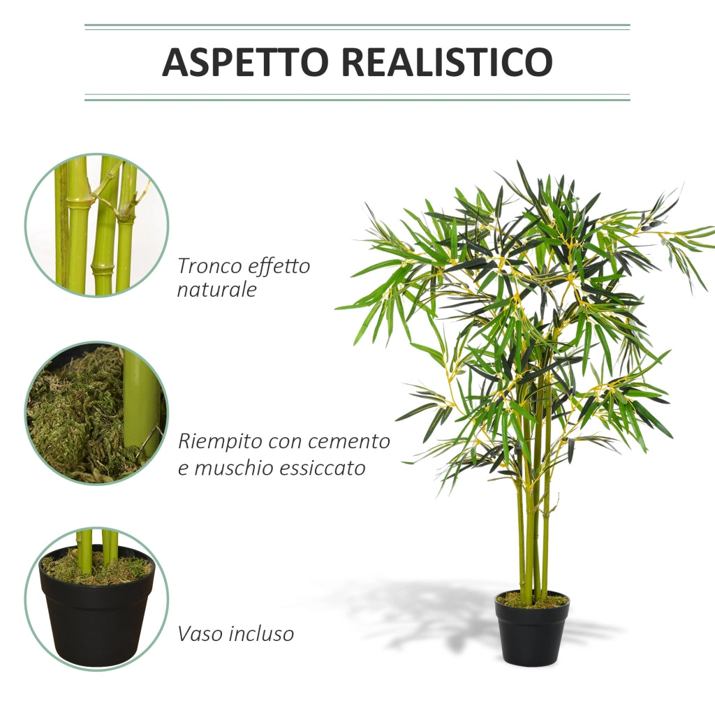 Pianta Artificiale in Vaso di Bamb¨´ ¨C Zephmum ¨C Verde 120cm