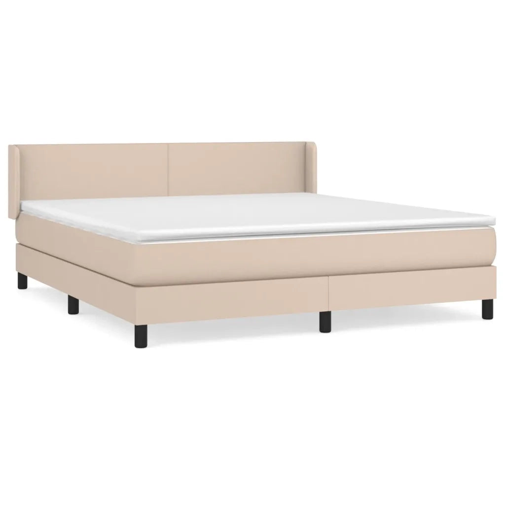 Giroletto a Molle con Materasso Cappuccino 180x200cm Similpelle