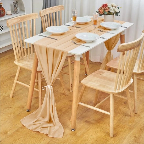 Tappeto di Chiffon per Tavolo 300 x 70 cm - Decorazione Interna/Esterna - Lungo Tappeto Extra - Stile/Eleganza - Adatto per Matrimoni/Feste - Tovaglia da Tavolo
