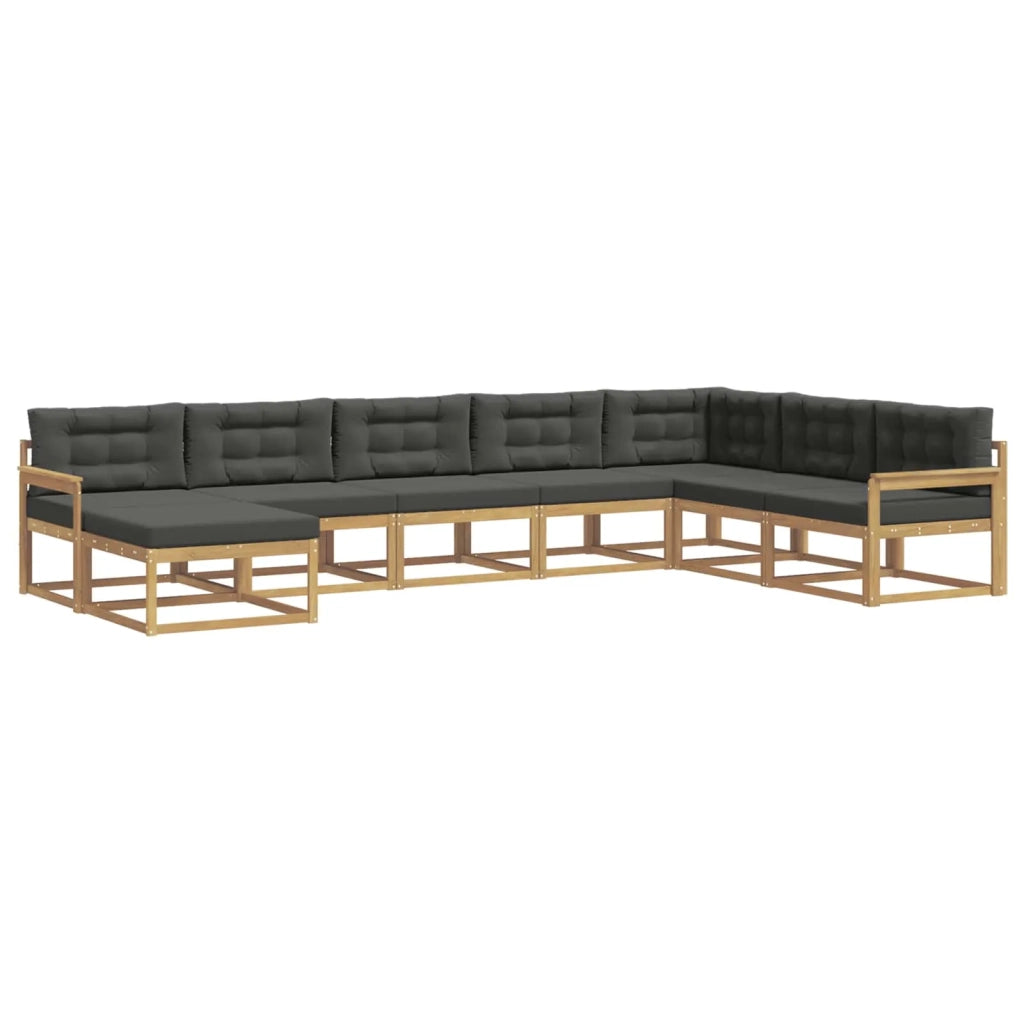 Set di divani da esterno 8 pz Bianco e Antracite 3386856