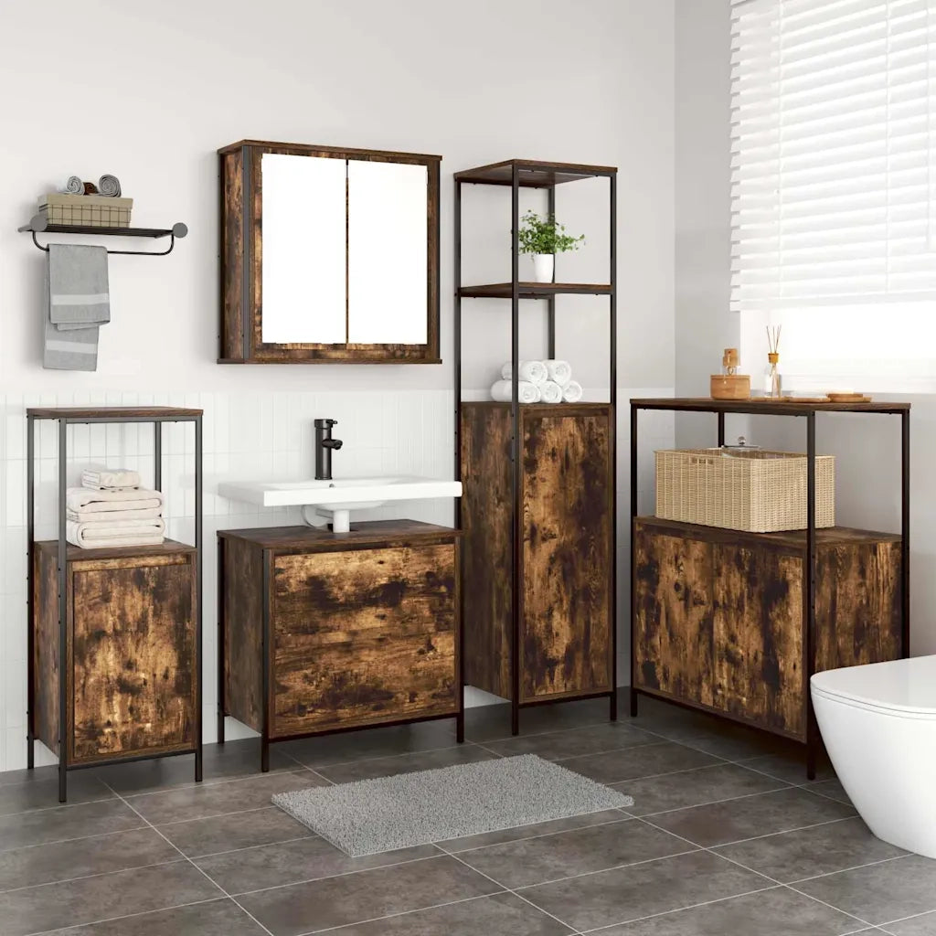 Set di mobili per il bagno 5 pcs Marrone Legno multistrato 3328371