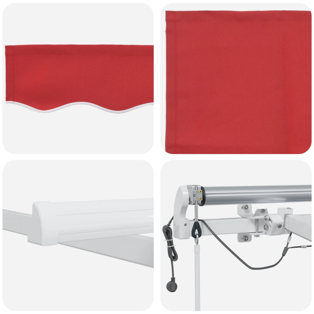 Tenda Retrattile Automatica con LED Rossa 400x300 cm