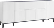 Credenza 4 Ante + 1 Anta Ribalta 200x40x82 cm Sunrise Bianco Lucido e Ardesia