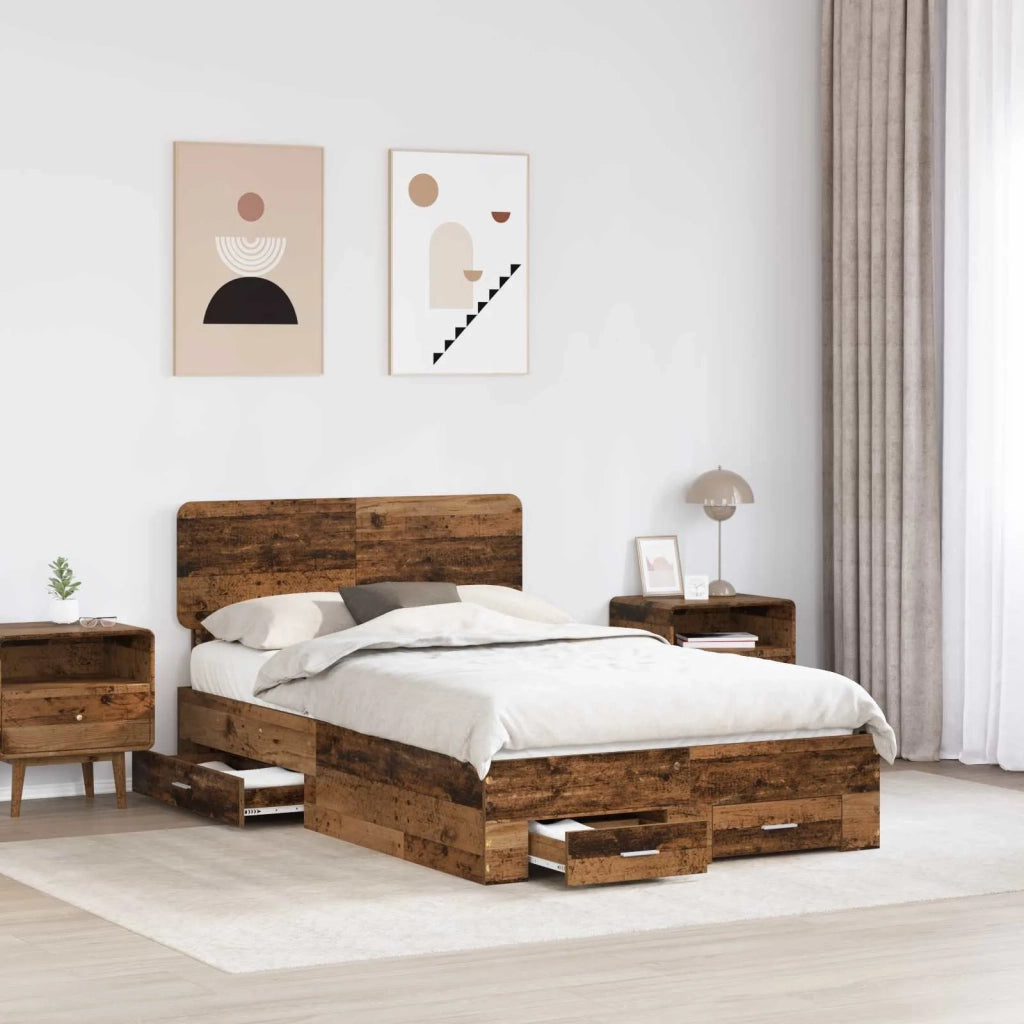 Struttura del letto con testiera Legno vecchio 120 x 190 cm 3412407