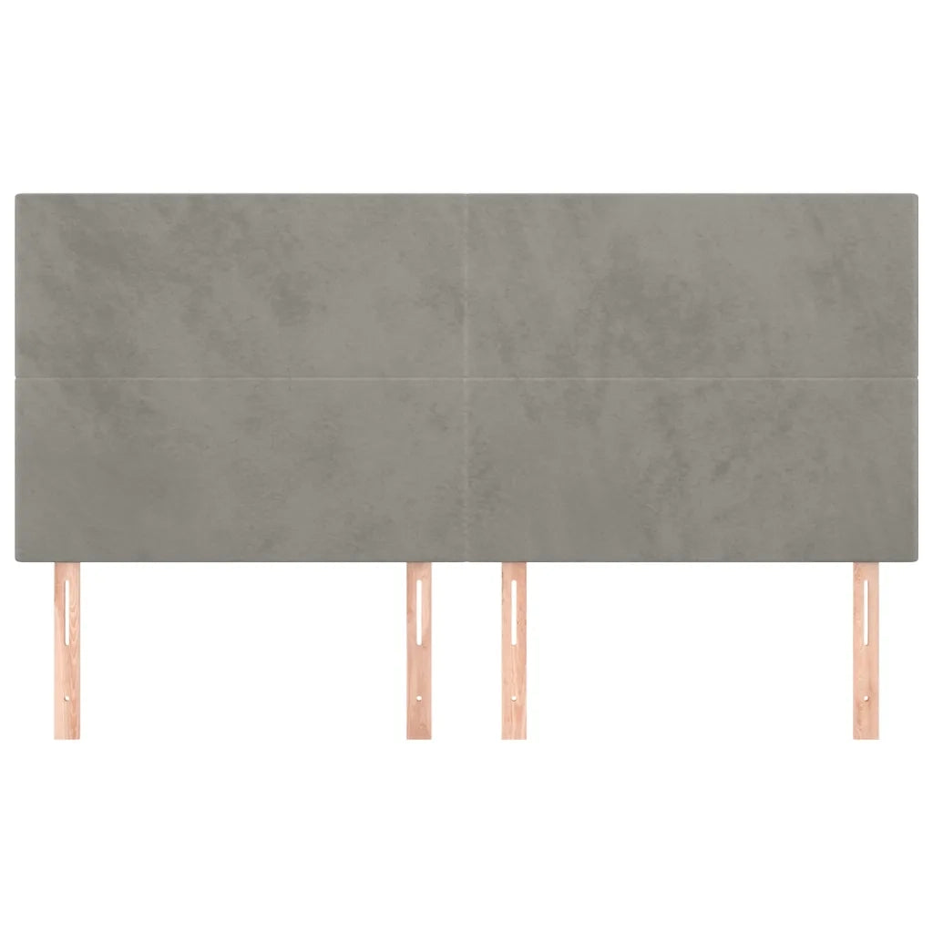 Testiera | Testata Grigio Chiaro 160x5x118/128 cm Velluto