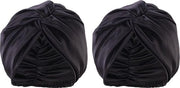 Capote per capelli in seta per donne con capelli lunghi e ricci - fascia elastica - cuffia morbida - headwrap - 2 pezzi
