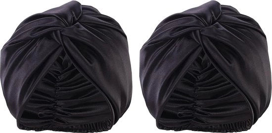 Capote per capelli in seta per donne con capelli lunghi e ricci - fascia elastica - cuffia morbida - headwrap - 2 pezzi