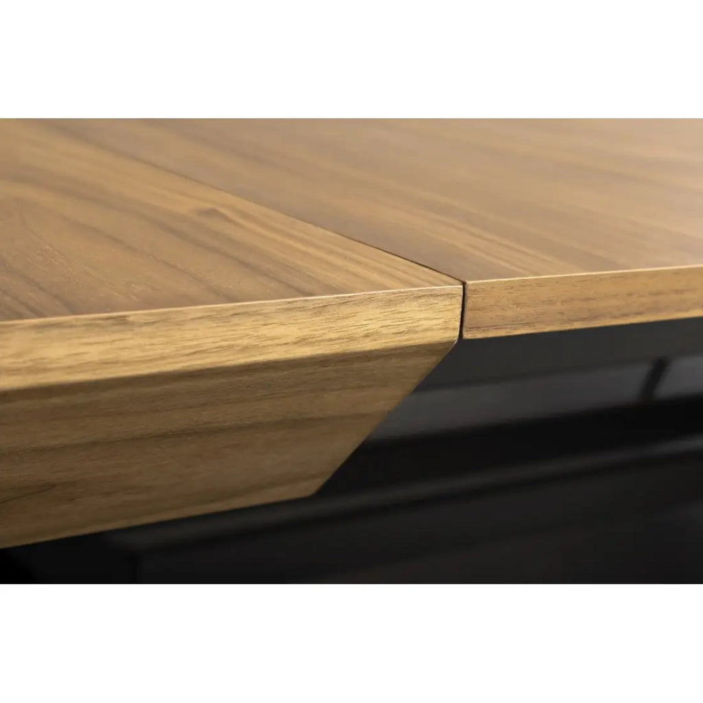 Tavolo da pranzo RADIAM – MDF impiallacciato noce scuro e metallo – 200-320 cm – Allungabile