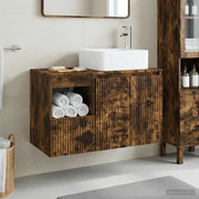 Set di mobili per il bagno 2 pz Rovere Fumo 3404049