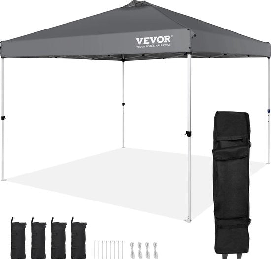 Tenda da festa pieghevole 3x3 m colore grigio
