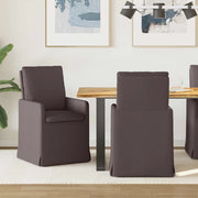 Sedie da pranzo 2 pcs Marrone scuro 57 x 67 x 98 cm Tessuto