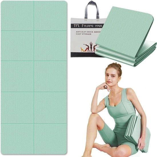 Matraccia sportiva pieghevole, 183 x 61 cm, matraccia antiscivolo, inclusa borsa, 6 mm, matraccia per sport, fitness, pilates, sport, matraccia per ginnastica, antiscivolo