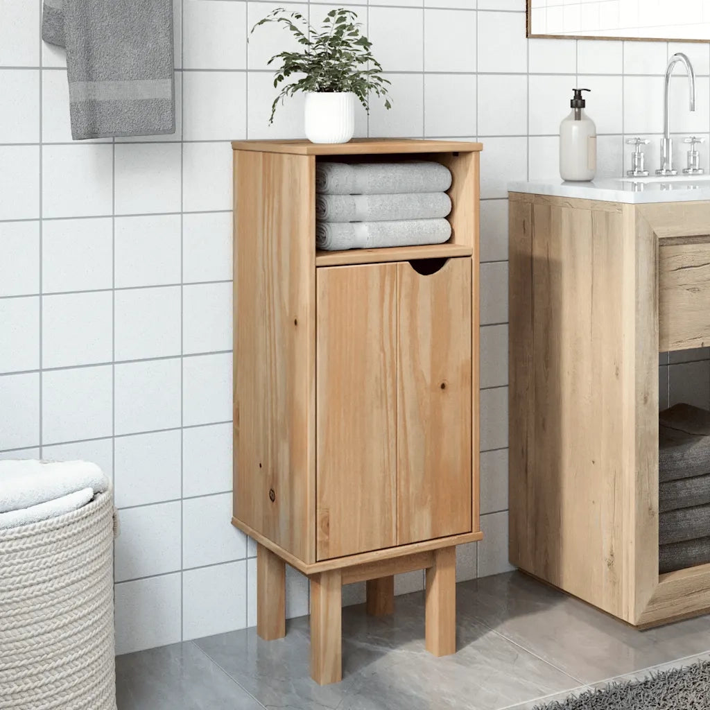vidaXL Mobile da Bagno OTTA 35x30x90 cm in Legno Massello di Pino
