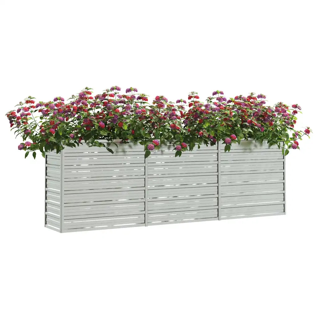 Letto Rialzato Giardino 240x40x77 cm in Acciaio Zincato Argento cod mxl 46437
