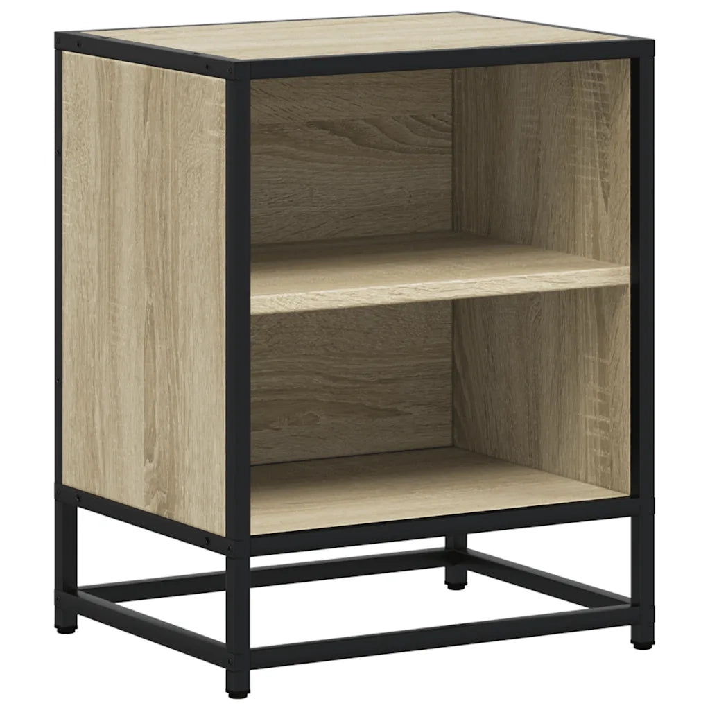 vidaXL Comodini 2pz Rovere Sonoma 40x31x50cm Legno Multistrato Metallo