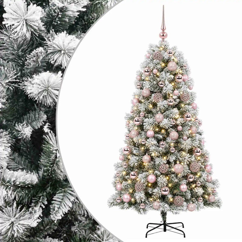 Albero di Natale artificiale con rami snodati e palline 180 cm 3466766