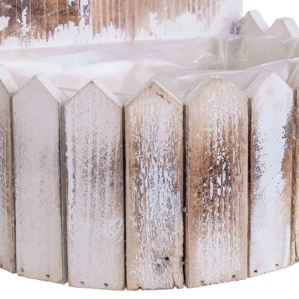 Supporto per fioriera rotondo in legno 24x16x31/11H cm