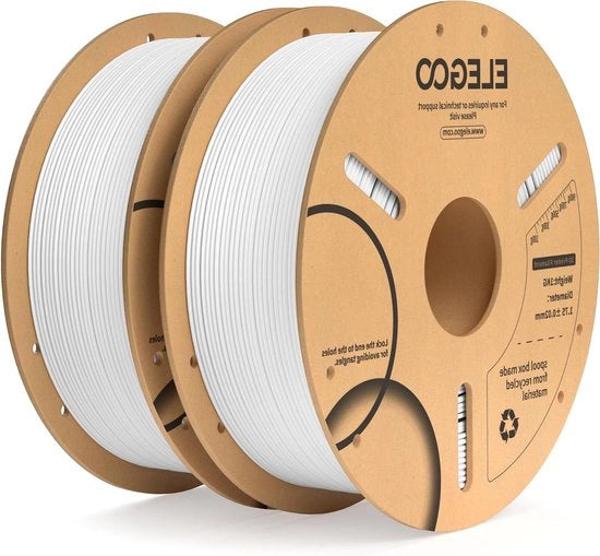 Filamento PLA 175 mm - 2kg - Precisone +/- 0,002 mm - 2 bobine 1kg ciascuna - Adatto per Stampanti 3D FDM