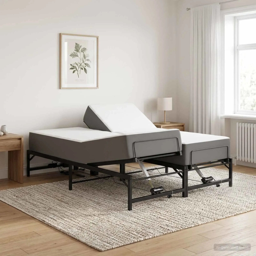 Telaio Letto Elettrico Regolabile Nero 137 x 190 cm Acciaio 3438619