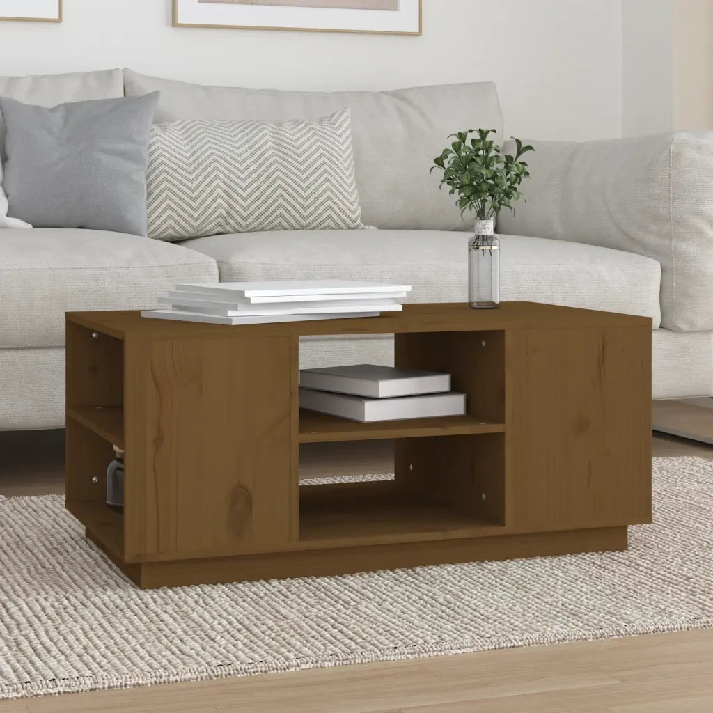 Tavolino da salotto | Tavolino da caff¨¨ | Tavolino da Soggiorno ambra 90x49x40,5 cm Legno Massello di Pino