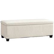 Pouf Contenitore Imbottito in Tessuto Velluto Beige ¨C zephmum ¨C 112x42x40 cm