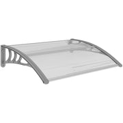 Tettoia per porta 100 x 75 cm in alluminio e policarbonato argento, UV e pioggia