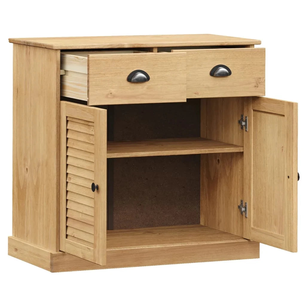 Buffet credenza cassettiera mobiletto mobile contenitore organizer per cucina soggiorno salotto con cassetti 78 x 40 x 75 cm legno di pino massiccio marrone 02_0030139