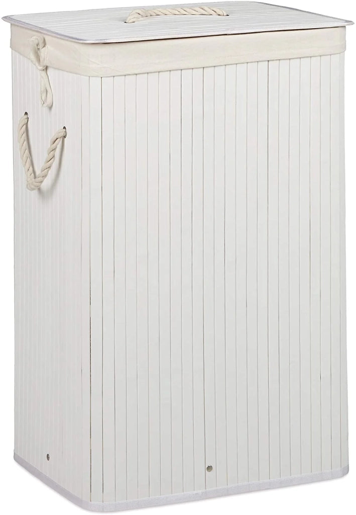 Cesto portabiancheria rettangolare con sacco in cotone 65,5 cm bambù bianco 13_0001905_3
