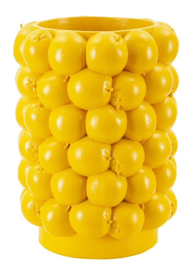 Vaso Lemons Ø21x28 cm in Resina Giallo