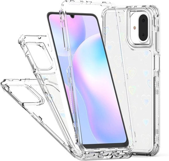 Hoes trasparente per Samsung Galaxy, stile femminile, acrilico, standard militare, resistente agli urti, forma a cuore.