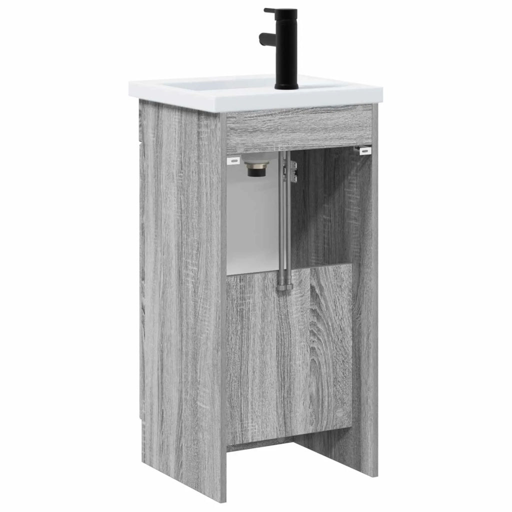 Mobile da bagno con lavabo Sonoma grigio 42 x 40 x 84,5 cm 890030