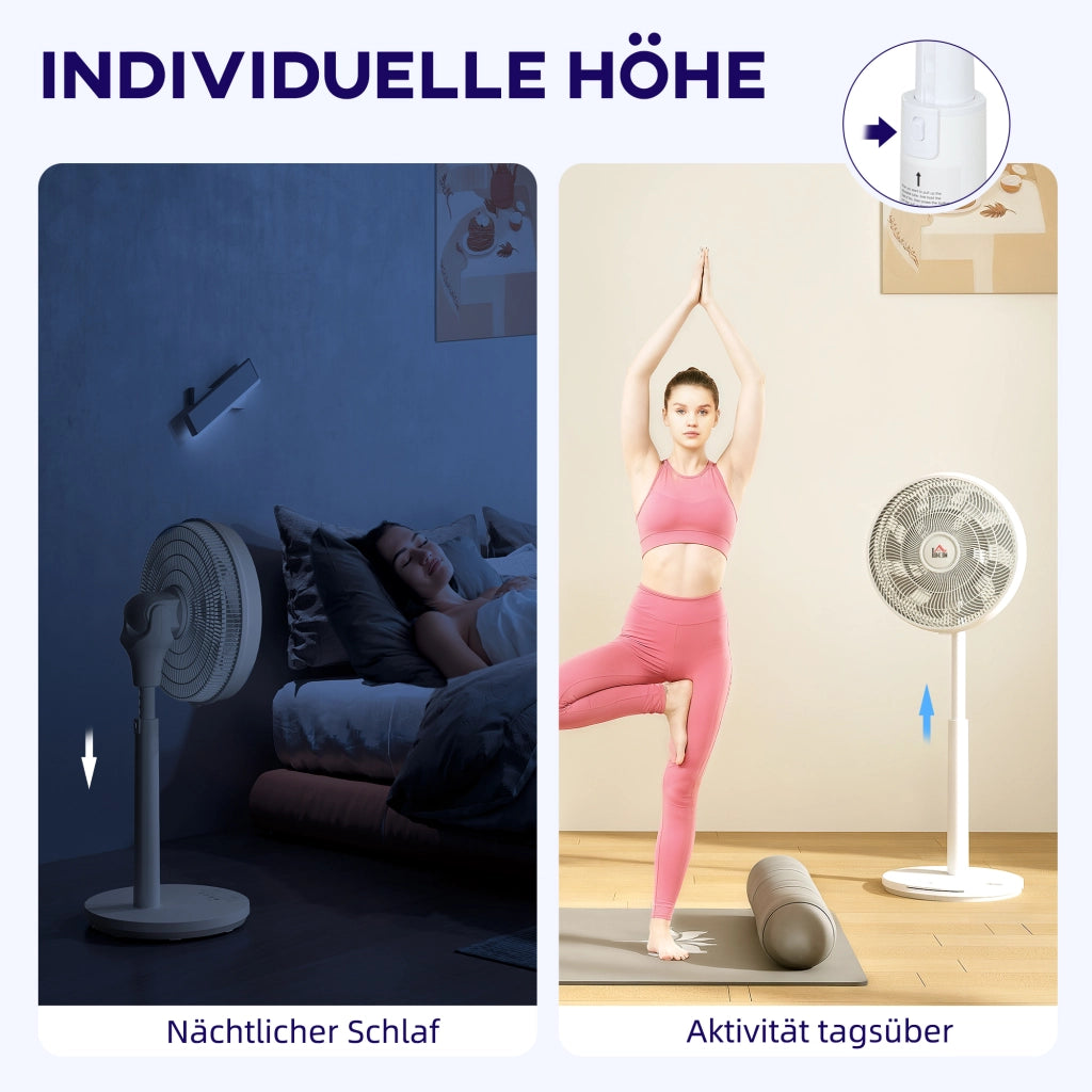 Ventilatore 3 Modi LED Oscillante ¨C zephmum ¨C Plastica Bianco