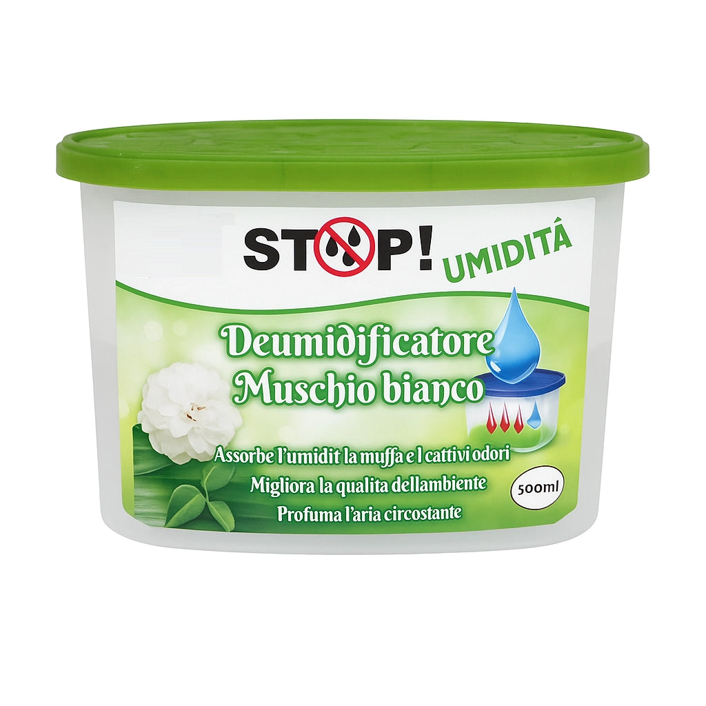 6pz Deumidificatore Casa Portatile 500ml contro Muffa Assorbi Umidità Muschio Bianco