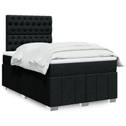 vidaXL Giroletto a Molle con Materasso Nero 120x190 cm in Tessuto