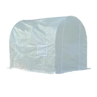 Serra da Giardino a Tunnel Per Piante in PE con Tubi in Ferro, Bianco, 250x200x200cm