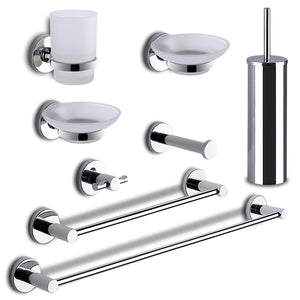 Set completo 8 pezzi in acciaio inox e Cromall FE99 Gedy serie FELCE