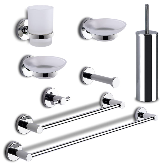 Set completo 8 pezzi in acciaio inox e Cromall FE99 Gedy serie FELCE