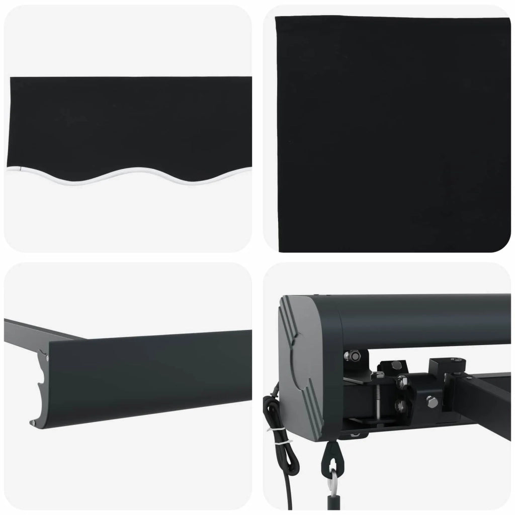 Tenda da Sole Nero 400 × 300 cm Poliestere e Alluminio 3330604