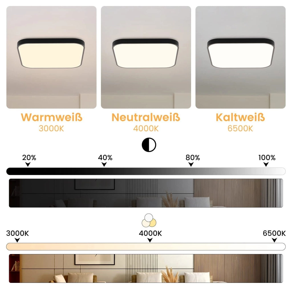 ZMH Lampada da soffitto plafoniera LED quadrata cristallo due faretti 27cm 15W 3000-6500K per corridoio