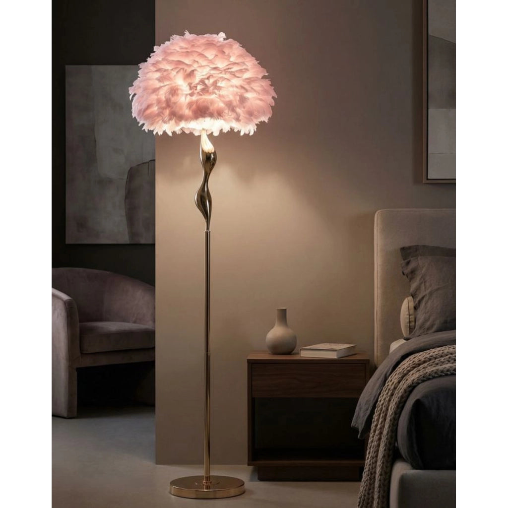 Lampada da Terra VKH189, Rosa, Metallo, 50x50x165 cm