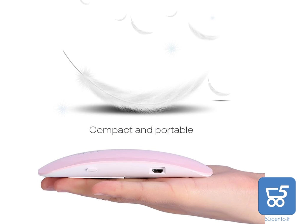 Lampada per Unghie per Smalto Gel SUN Mini 6W UV LED Professionale USB Nail art durata 50000h Memoria e Funzione tim Portatile