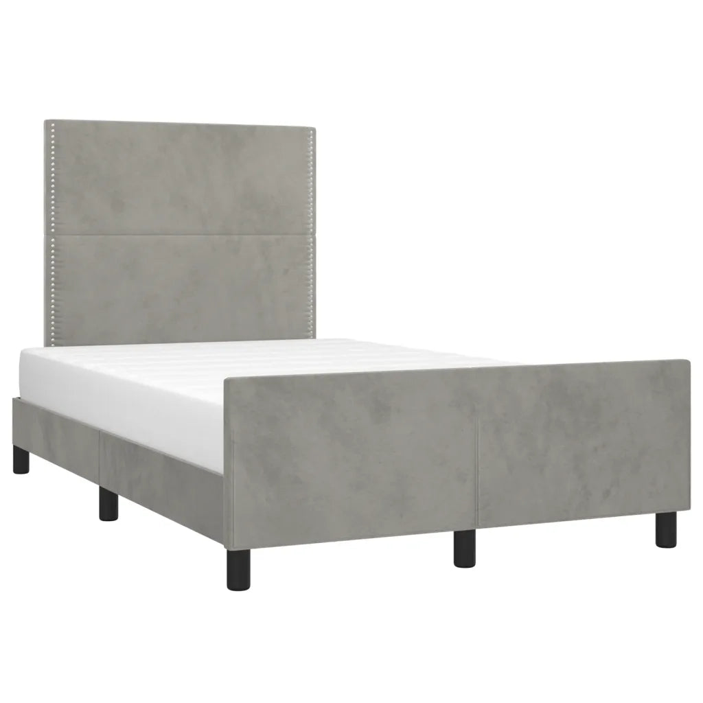 Giroletto senza Materasso-Struttura Letto Grigio Chiaro 120x200 cm Velluto 416116